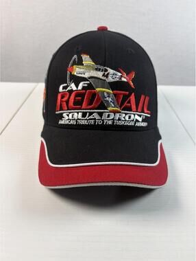 CAF Red Tail Squadron Cap Hat Tuskegee Airmen WW2 Pilot Airplane Adjustable
